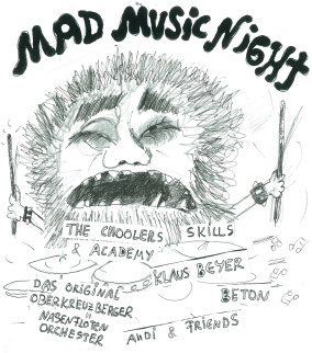 MAD MUSIC NIGHT Zeichnung von Florian Loycke